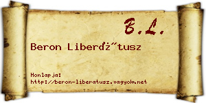 Beron Liberátusz névjegykártya